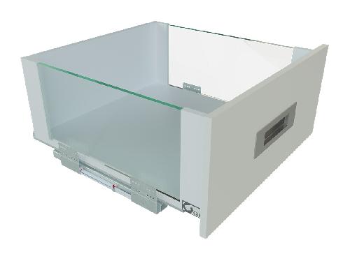 Висувний ящик зі скляними боковинами FlatBox L=450 H=199 білий GIFF PRIME