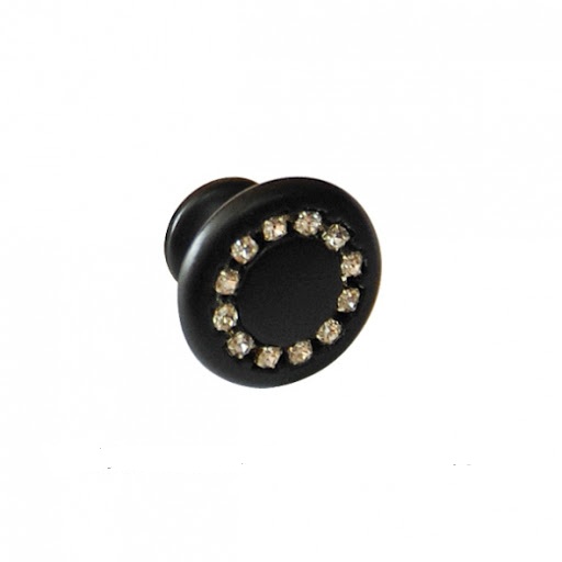 Ручка DG6058-012 з камінням коло мат.чорн.DUZ DUGME