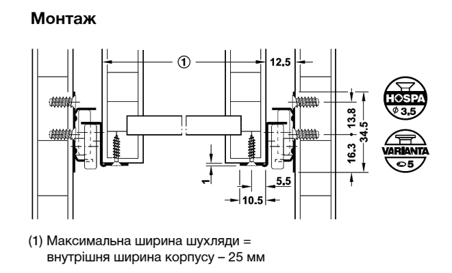 Направляюча роликова частковий висув 450 мм 15 кг 431.16.704