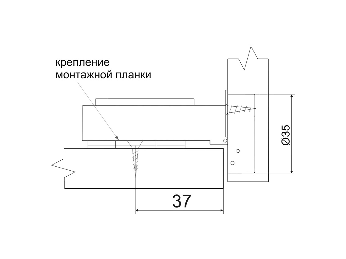 Петля накладна GIFF Slide-on Т2 d=35 Н=0 нікель