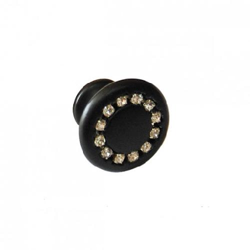 Ручка DG6058-012 з камінням коло мат.чорн.DUZ DUGME