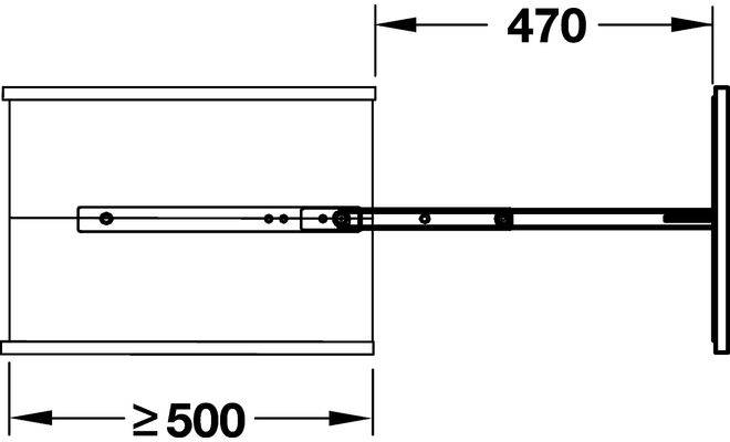 Фронтальний висувний механізм колонки 500/1900-2300 мм 546.59.935